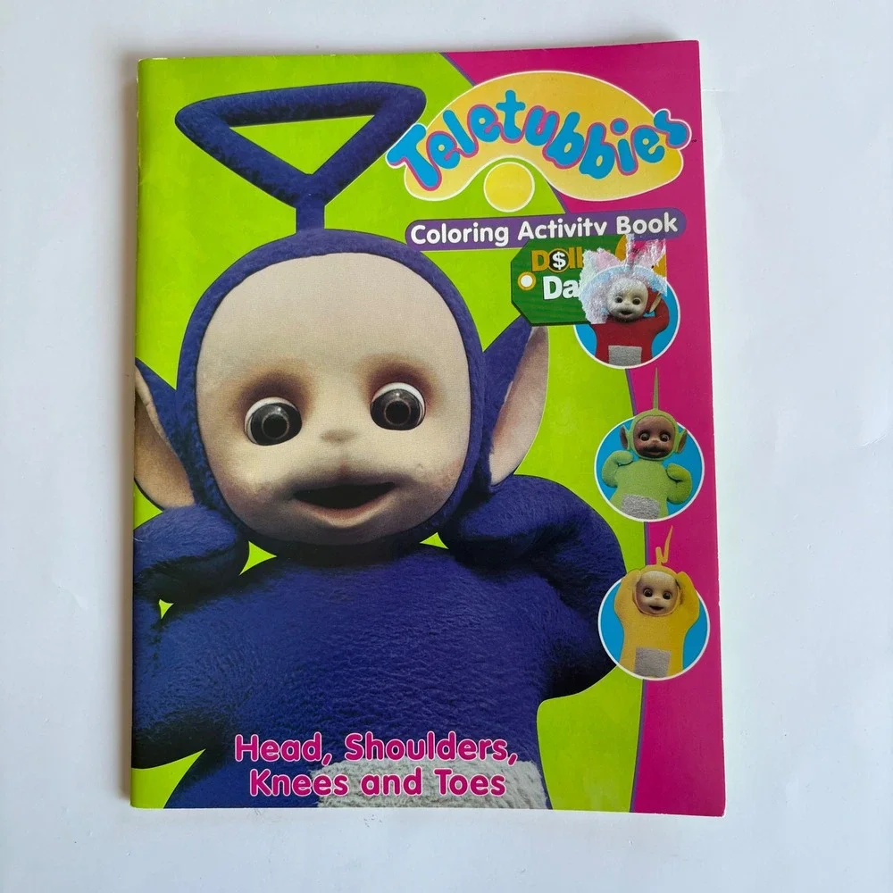 Vintage 2001 Teletubbies Coloring Activity Book Head Shoulders‎ Knees & Toes NEW